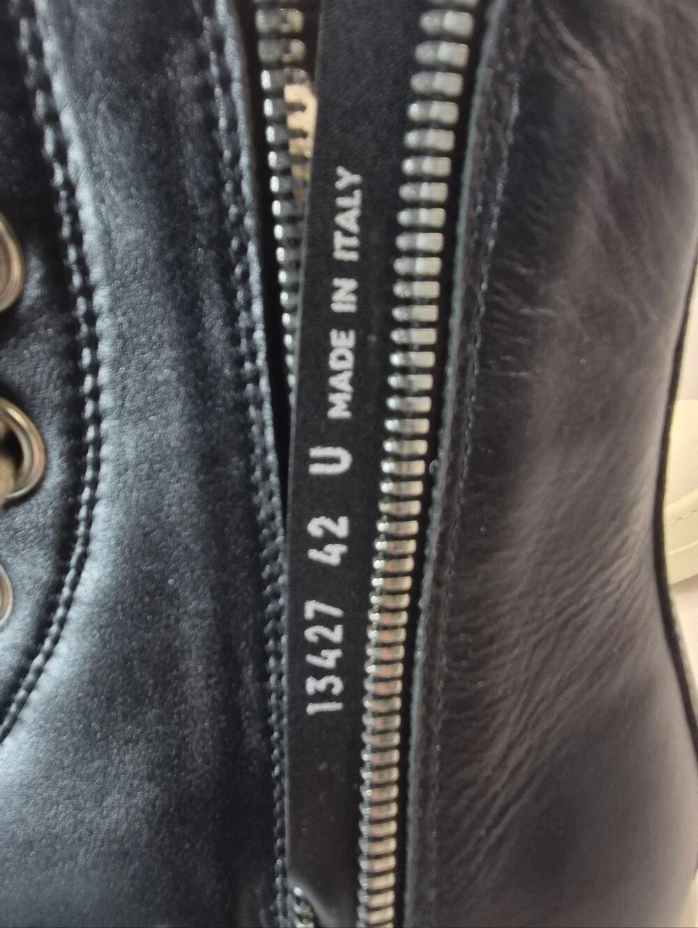Rick Owens Black  And Cream Jumbo Laces High Top Size 42/9.5 US